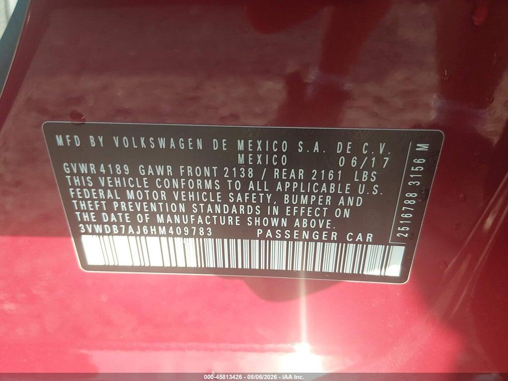 3VWDB7AJ6HM409783 2017 VOLKSWAGEN JETTA photo no. 9