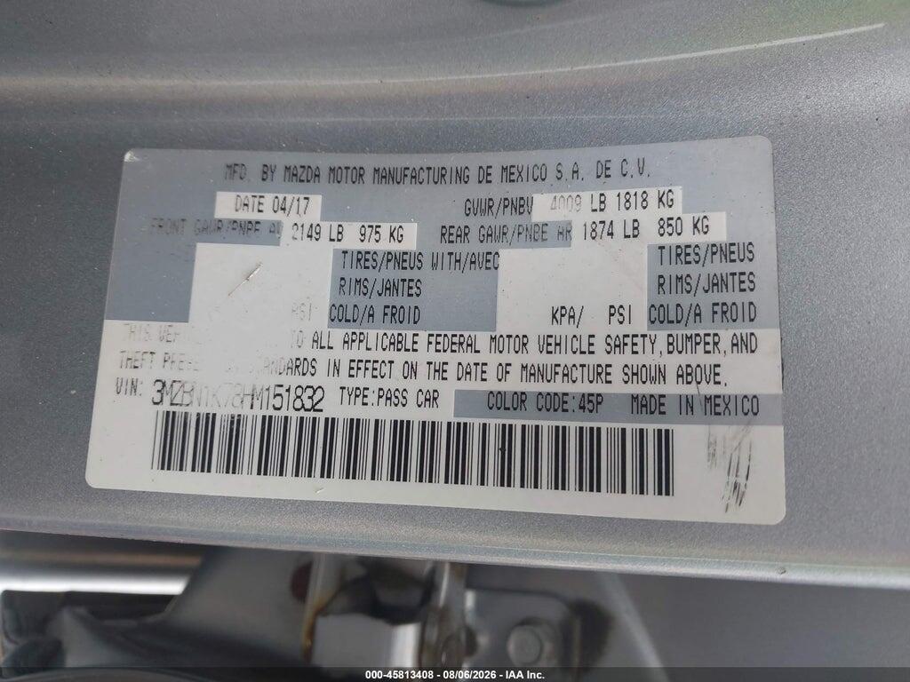 3MZBN1K78HM151832 2017 MAZDA MAZDA3 photo no. 9