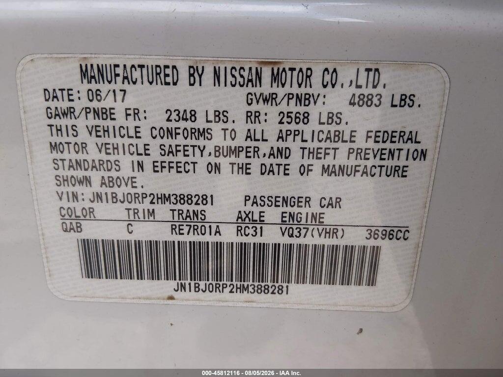 JN1BJ0RP2HM388281 2017 INFINITI QX50 photo no. 9