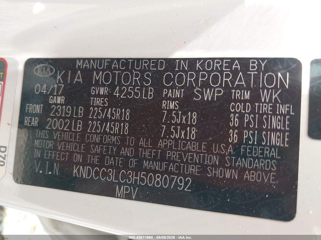 KNDCC3LC3H5080792 2017 KIA NIRO photo no. 9