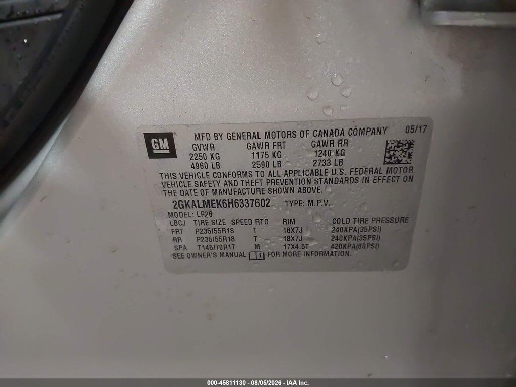 2GKALMEK6H6337602 2017 GMC TERRAIN photo no. 9