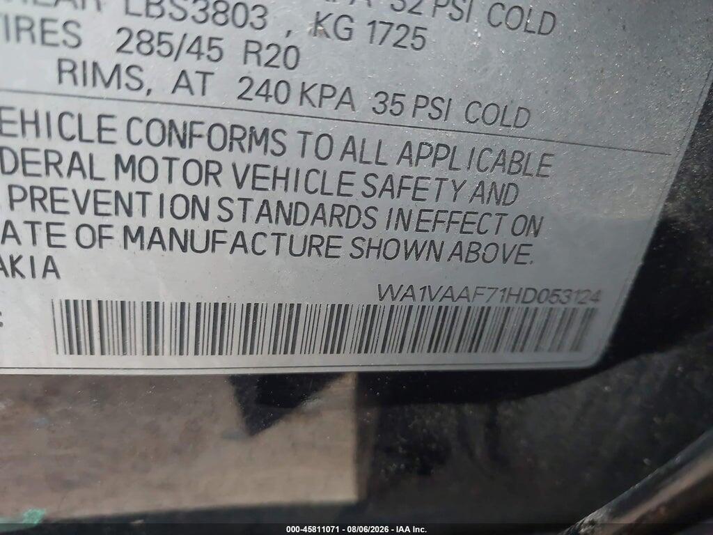 WA1VAAF71HD053124 2017 AUDI Q7 photo no. 9