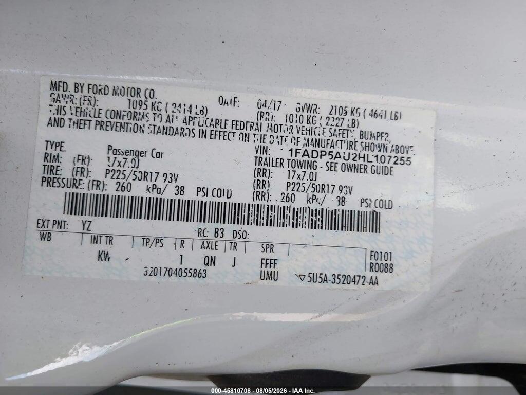1FADP5AU2HL107255 2017 FORD C-MAX HYBRID photo no. 9