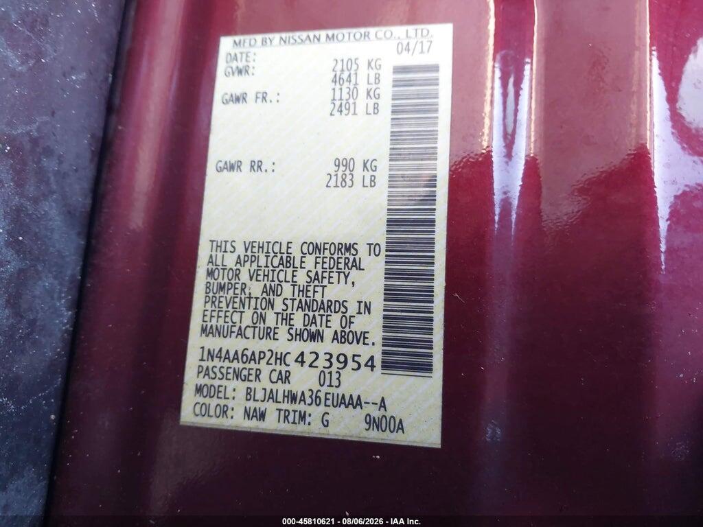 1N4AA6AP2HC423954 2017 NISSAN MAXIMA photo no. 9