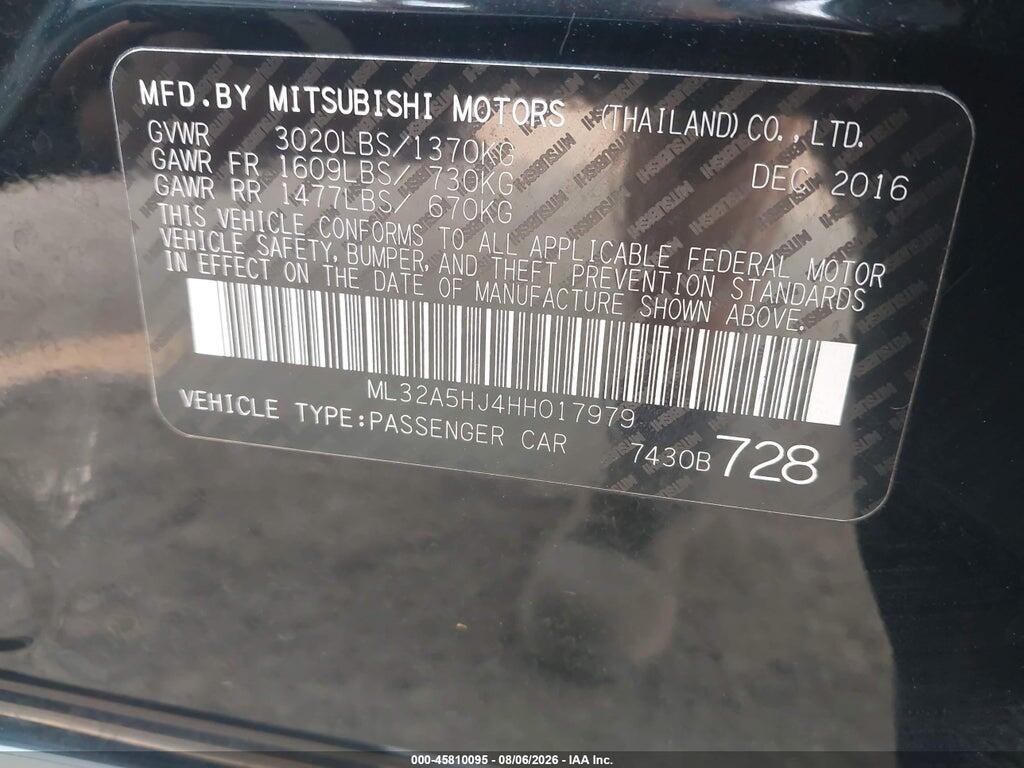 ML32A5HJ4HH017979 2017 MITSUBISHI MIRAGE photo no. 9