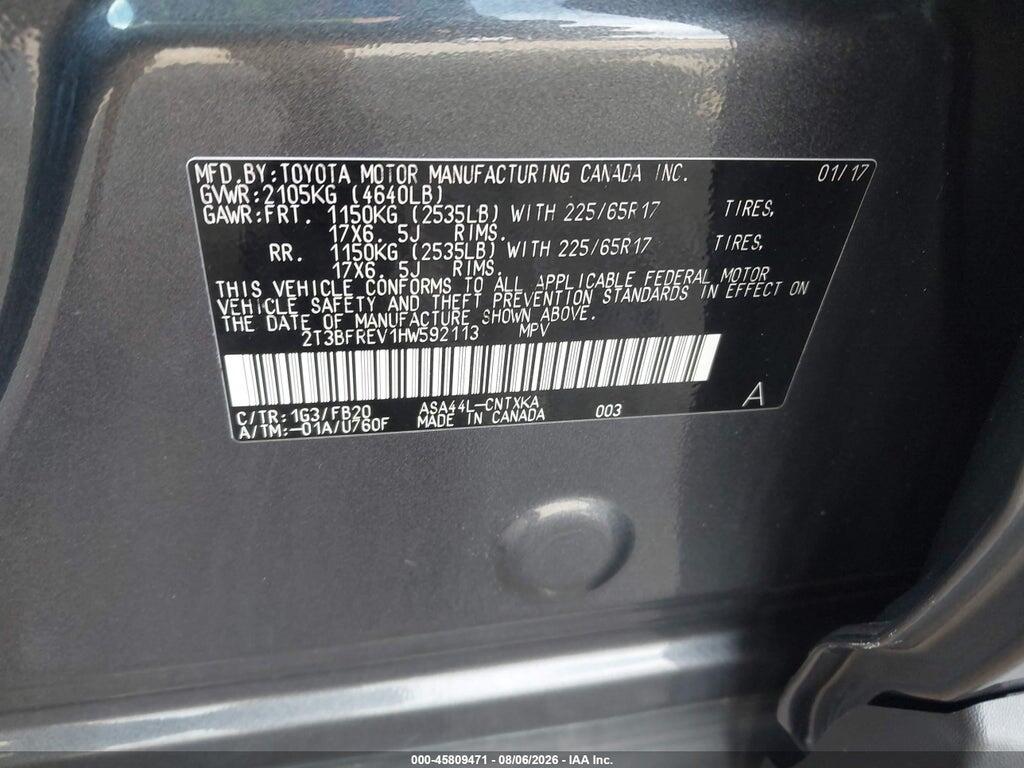 2T3BFREV1HW592113 2017 TOYOTA RAV4 photo no. 9