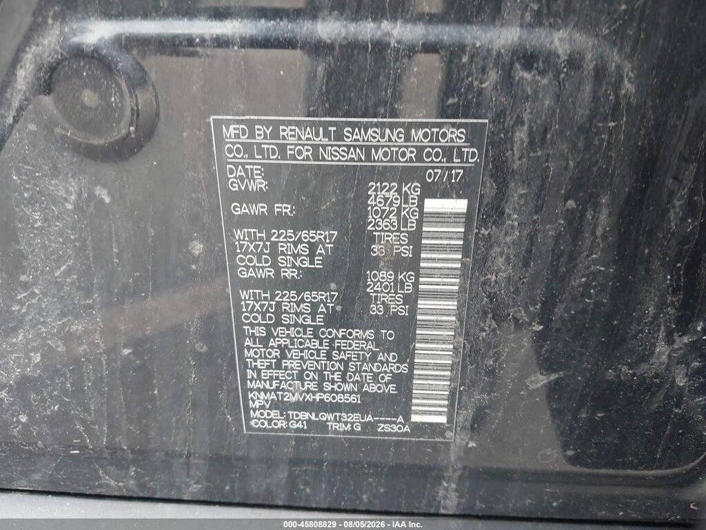 KNMAT2MVXHP608561 2017 NISSAN ROGUE photo no. 9