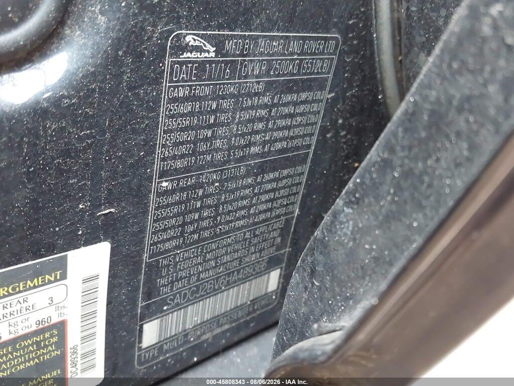 SADCJ2BV6HA489366 2017 JAGUAR F-PACE photo no. 9