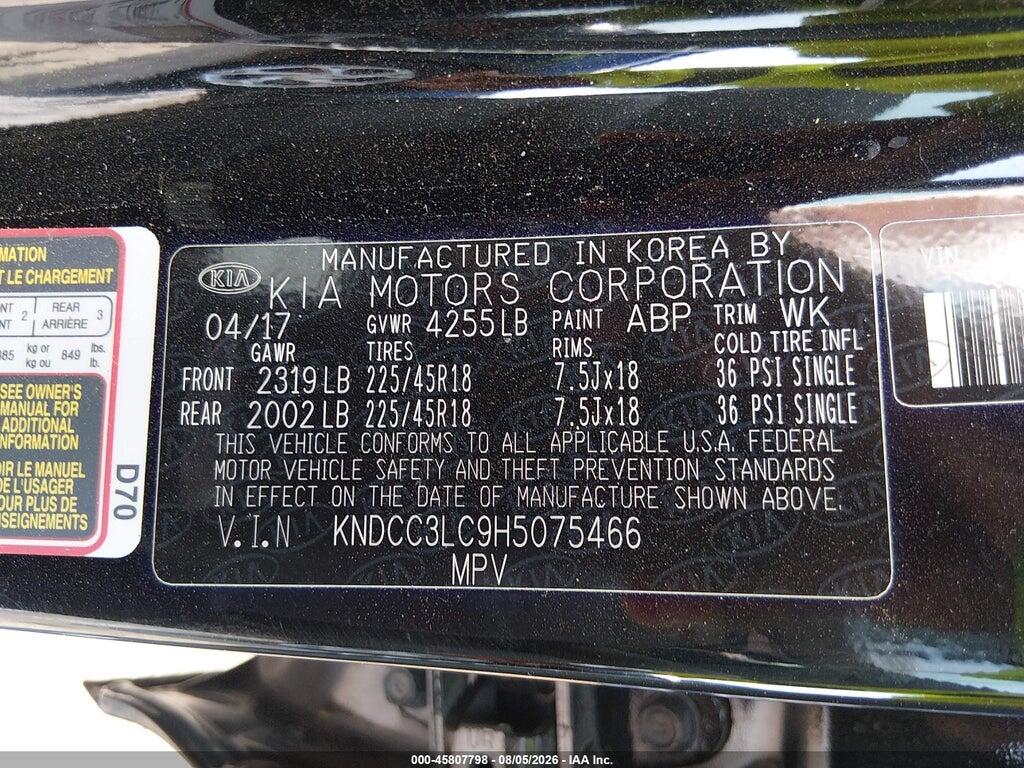 KNDCC3LC9H5075466 2017 KIA NIRO photo no. 9