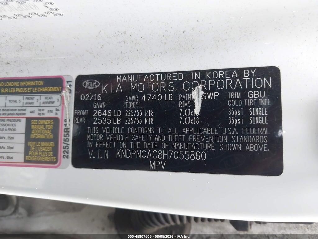 KNDPNCAC8H7055860 2017 KIA SPORTAGE photo no. 9