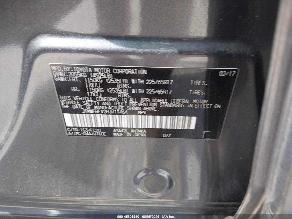 JTMWFREV2HJ711464 2017 TOYOTA RAV4 photo no. 9
