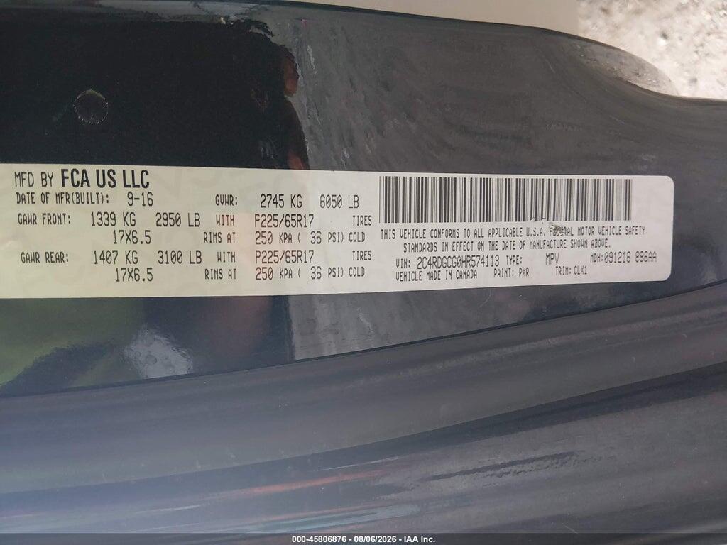 2C4RDGCG0HR574113 2017 DODGE GRAND CARAVAN photo no. 9