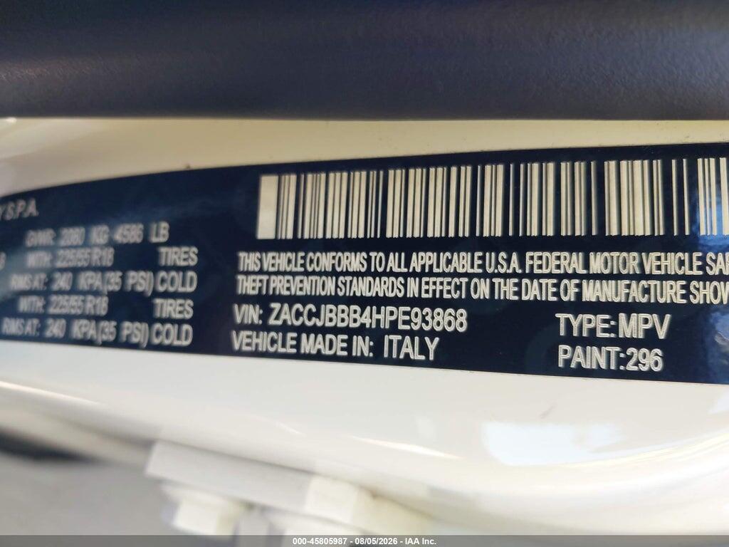ZACCJBBB4HPE93868 2017 JEEP RENEGADE photo no. 9