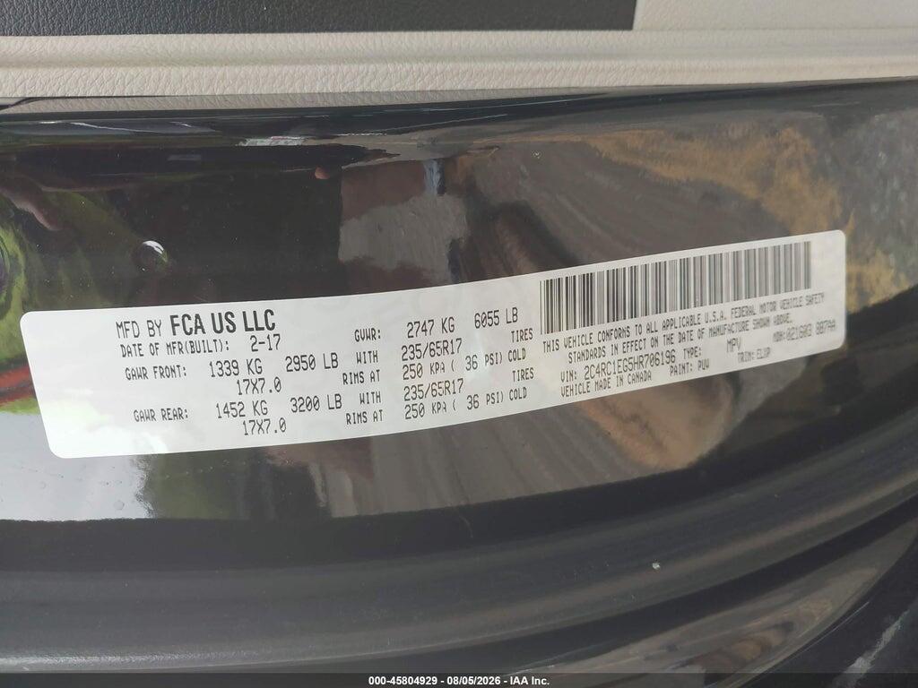2C4RC1EG5HR706196 2017 CHRYSLER PACIFICA photo no. 9