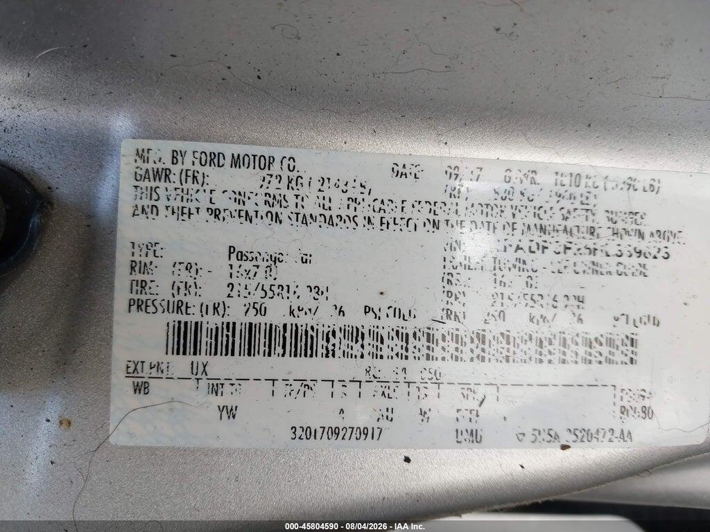 1FADP3F26HL339823 2017 FORD FOCUS photo no. 9