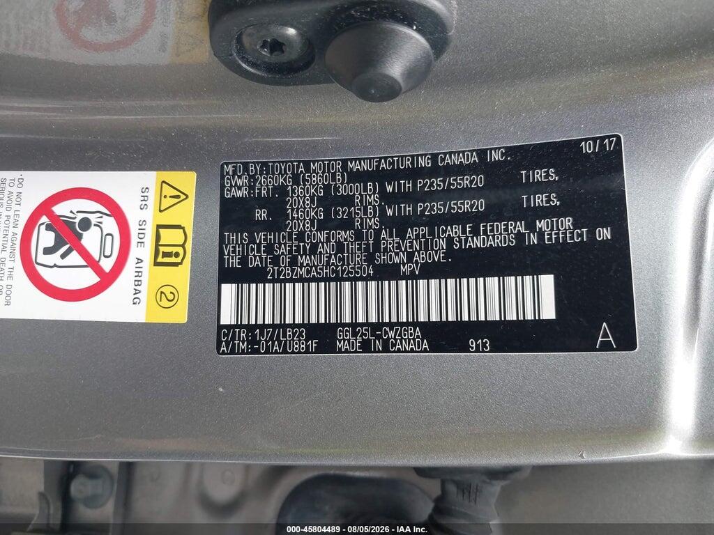2T2BZMCA5HC125504 2017 LEXUS RX photo no. 9