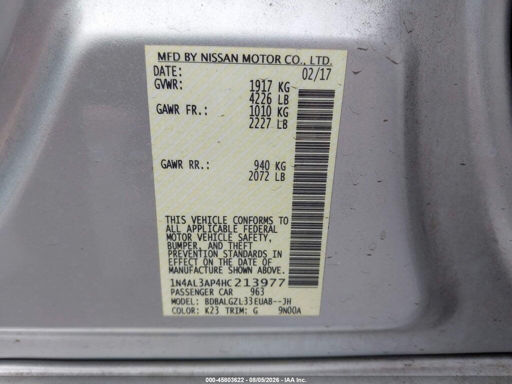 1N4AL3AP4HC213977 2017 NISSAN ALTIMA photo no. 9