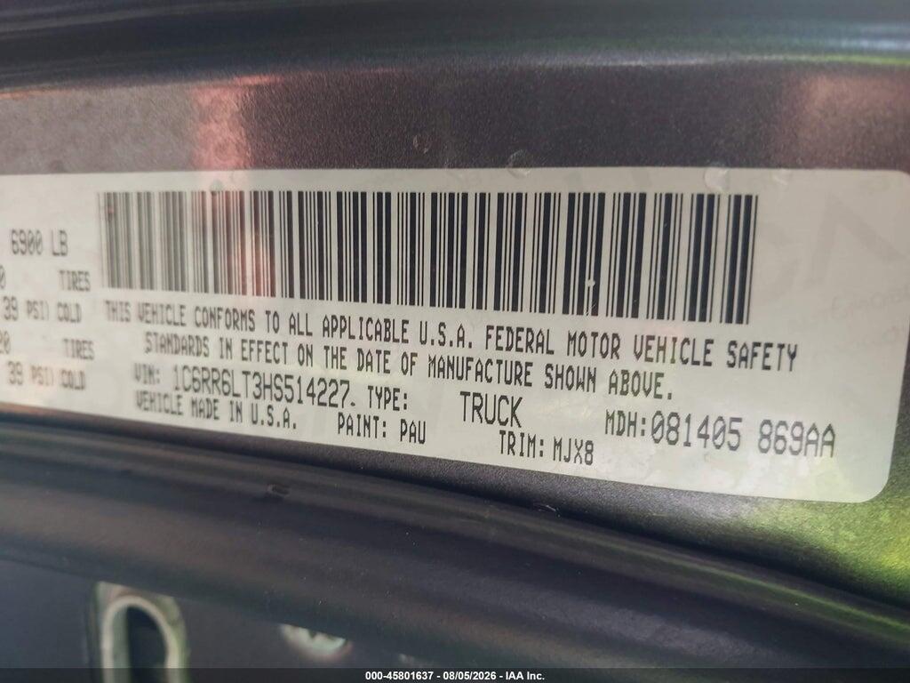 1C6RR6LT3HS514227 2017 RAM 1500 photo no. 9
