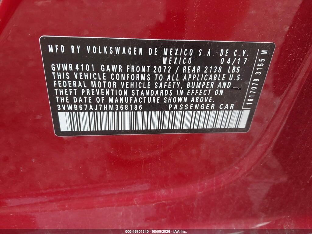 3VWB67AJ7HM368186 2017 VOLKSWAGEN JETTA photo no. 9