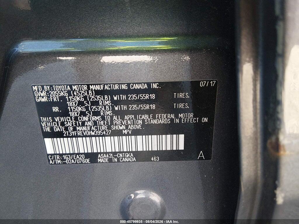 2T3YFREV0HW395427 2017 TOYOTA RAV4 photo no. 9