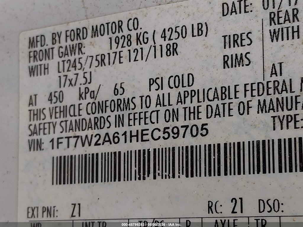 1FT7W2A61HEC59705 2017 FORD F-250 photo no. 9