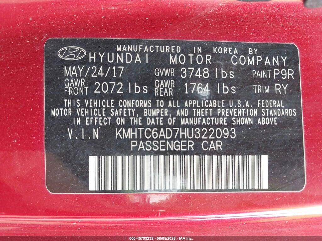 KMHTC6AD7HU322093 2017 HYUNDAI VELOSTER photo no. 9