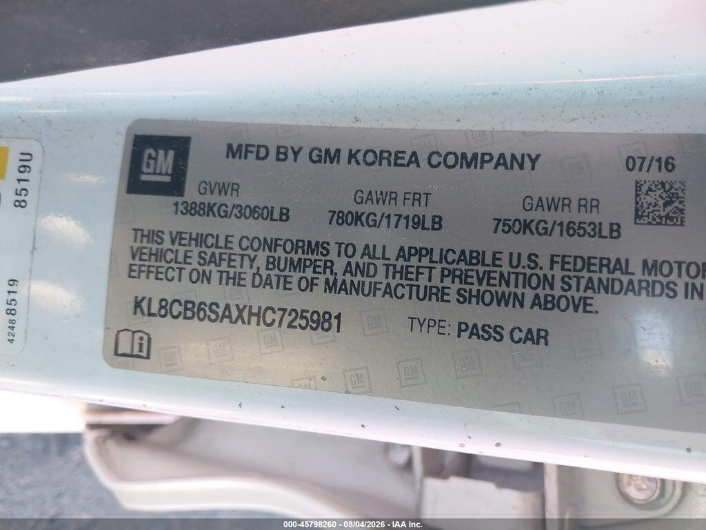 KL8CB6SAXHC725981 2017 CHEVROLET SPARK photo no. 9