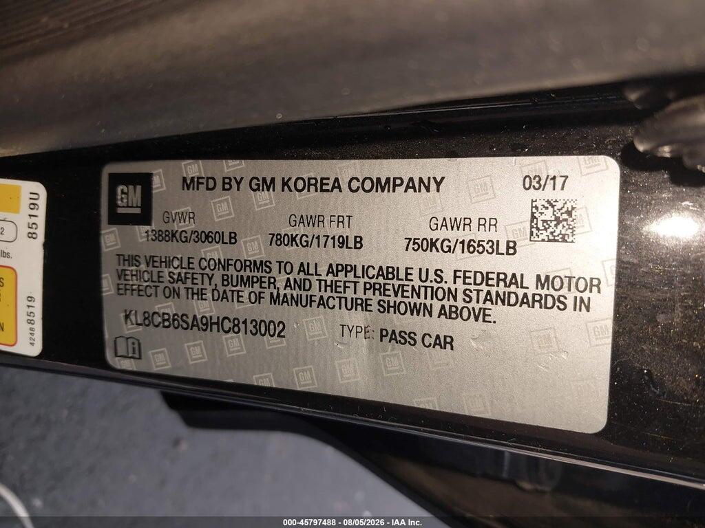 KL8CB6SA9HC813002 2017 CHEVROLET SPARK photo no. 9
