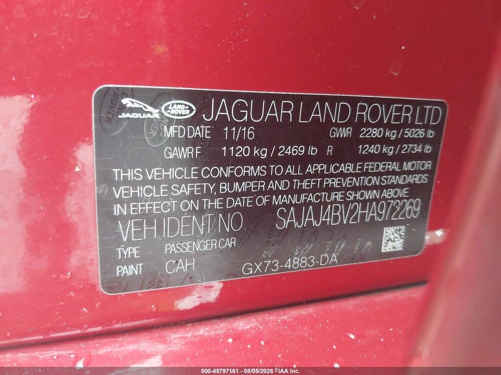 SAJAJ4BV2HA972269 2017 JAGUAR XE photo no. 9
