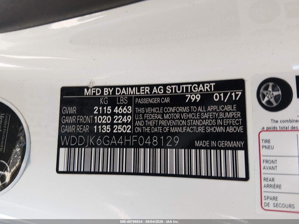 WDDJK6GA4HF048129 2017 MERCEDES-BENZ SL 450 photo no. 9