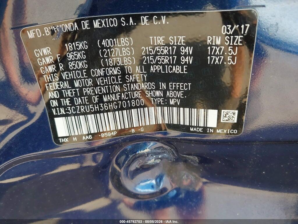 3CZRU5H36HG701800 2017 HONDA HR-V photo no. 9
