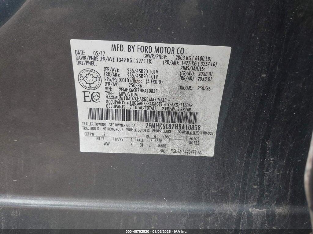 2FMHK6C87HBA10838 2017 FORD FLEX photo no. 9
