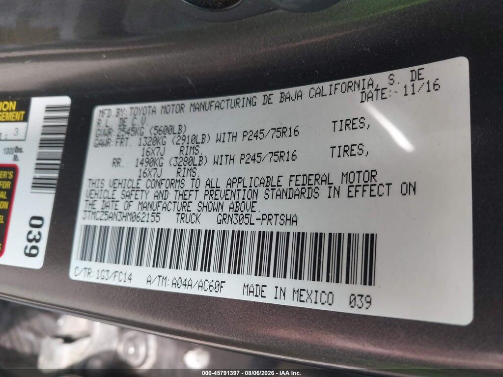 3TMCZ5AN3HM062155 2017 TOYOTA TACOMA photo no. 9