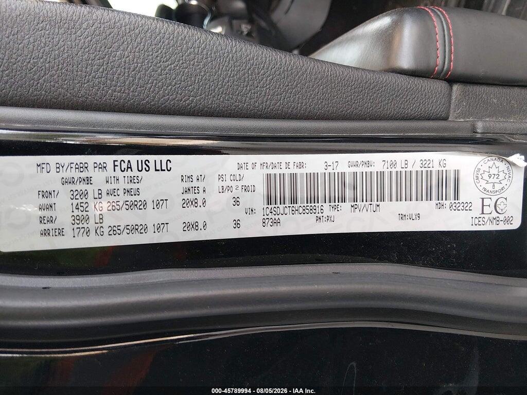 1C4SDJCT6HC858916 2017 DODGE DURANGO photo no. 9