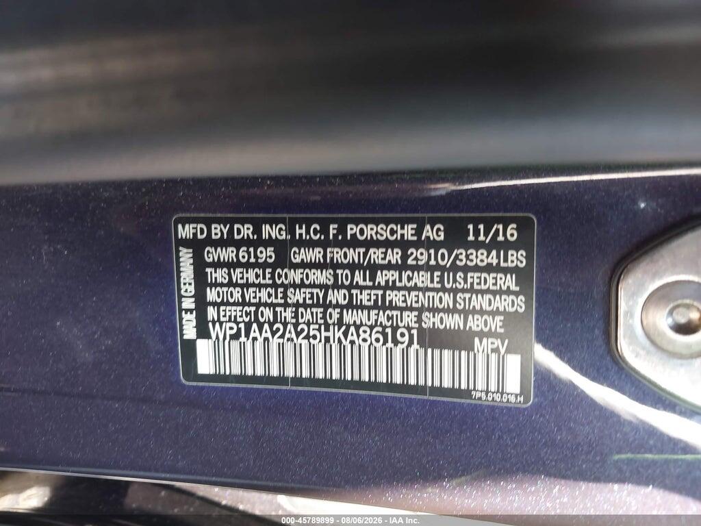 WP1AA2A25HKA86191 2017 PORSCHE CAYENNE photo no. 9