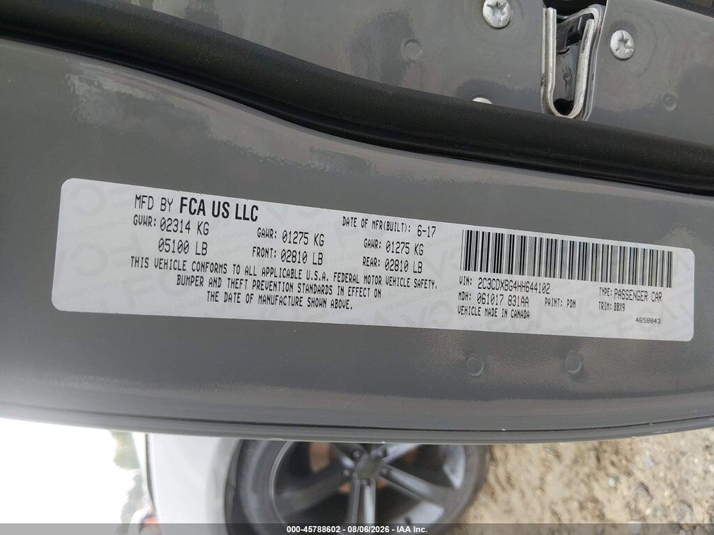 2C3CDXBG4HH644102 2017 DODGE CHARGER photo no. 9