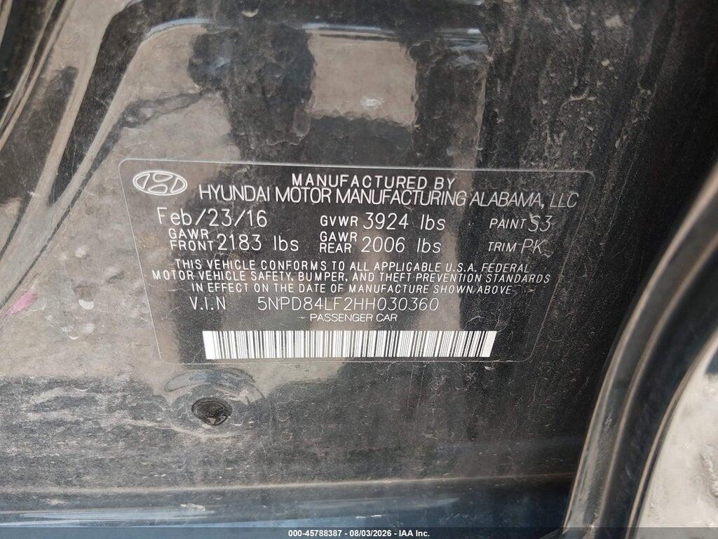 5NPD84LF2HH030360 2017 HYUNDAI ELANTRA photo no. 9