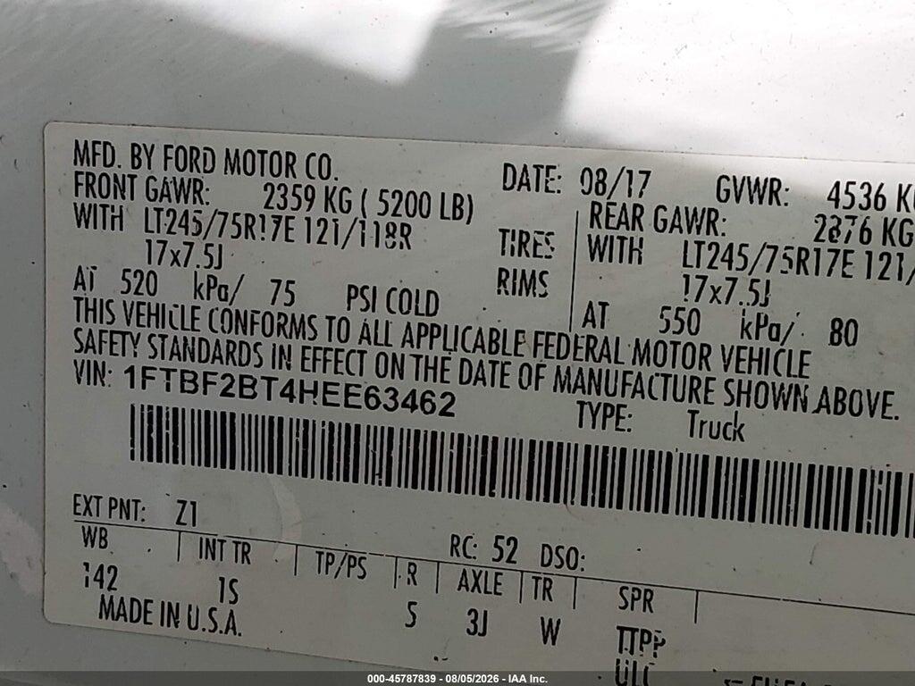 1FTBF2BT4HEE63462 2017 FORD F-250 photo no. 8