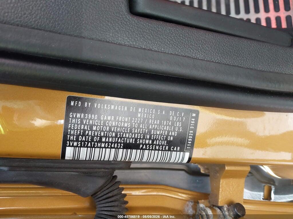3VWS17AT3HM624632 2017 VOLKSWAGEN BEETLE photo no. 9