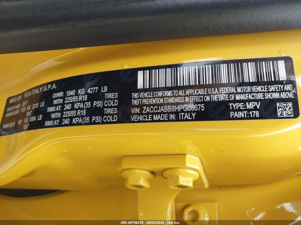 ZACCJABB8HPG08675 2017 JEEP RENEGADE photo no. 9