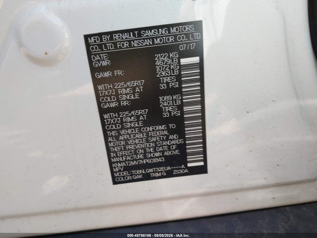 KNMAT2MV7HP601843 2017 NISSAN ROGUE photo no. 9