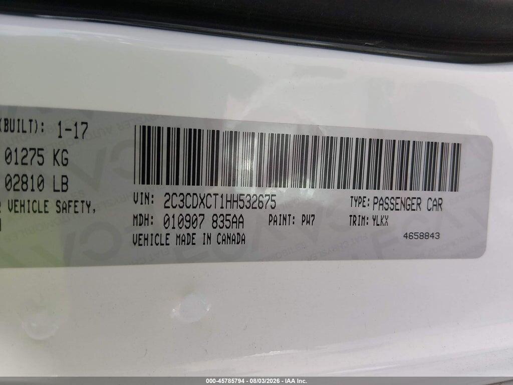 2C3CDXCT1HH532675 2017 DODGE CHARGER photo no. 9