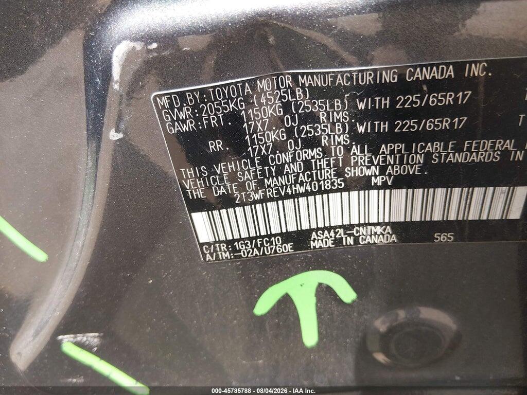 2T3WFREV4HW401835 2017 TOYOTA RAV4 photo no. 9