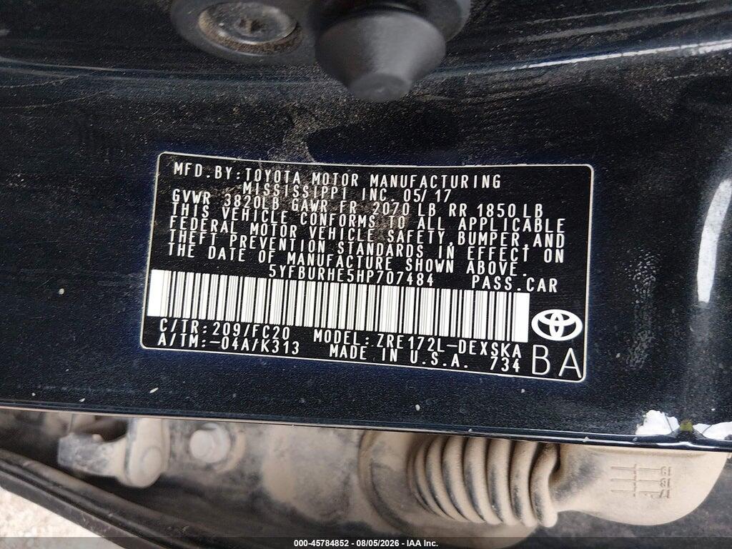 5YFBURHE5HP707484 2017 TOYOTA COROLLA photo no. 9