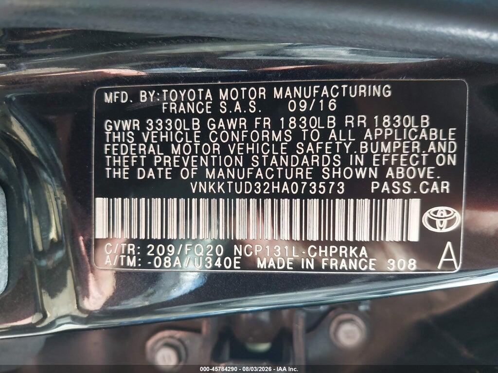 VNKKTUD32HA073573 2017 TOYOTA YARIS photo no. 9