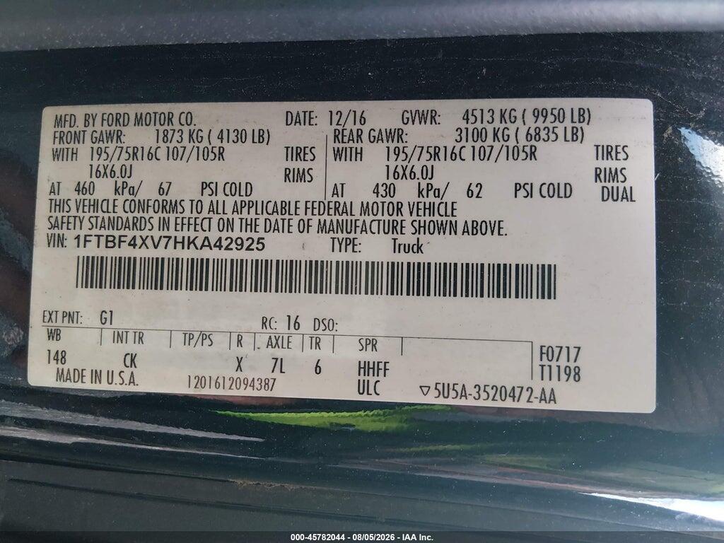 1FTBF4XV7HKA42925 2017 FORD TRANSIT-350 photo no. 8