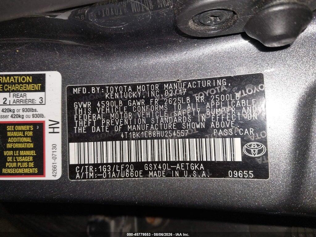 4T1BK1EB8HU254557 2017 TOYOTA AVALON photo no. 9