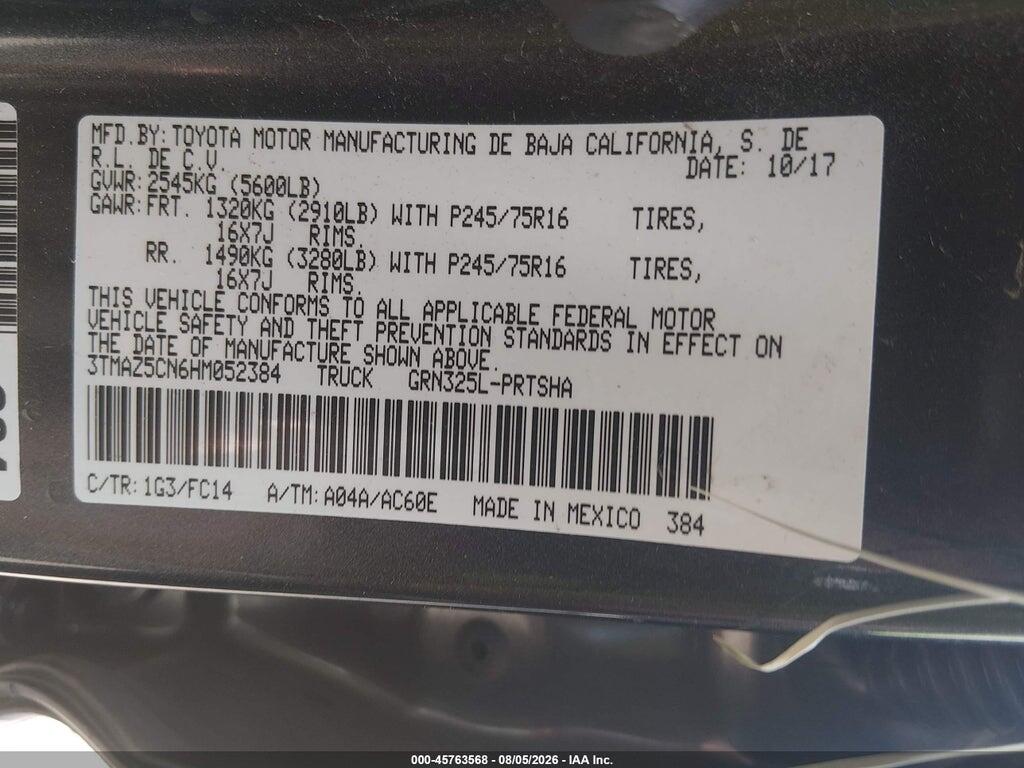 3TMAZ5CN6HM052384 2017 TOYOTA TACOMA photo no. 9