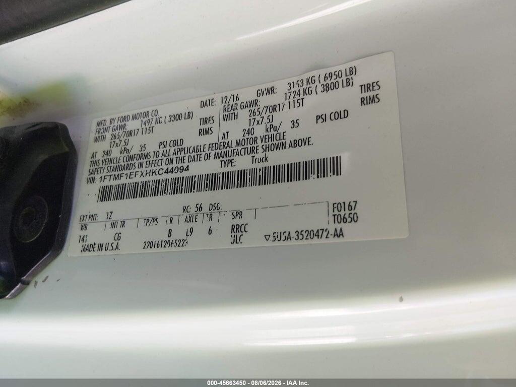 1FTMF1EFXHKC44094 2017 FORD F-150 photo no. 9
