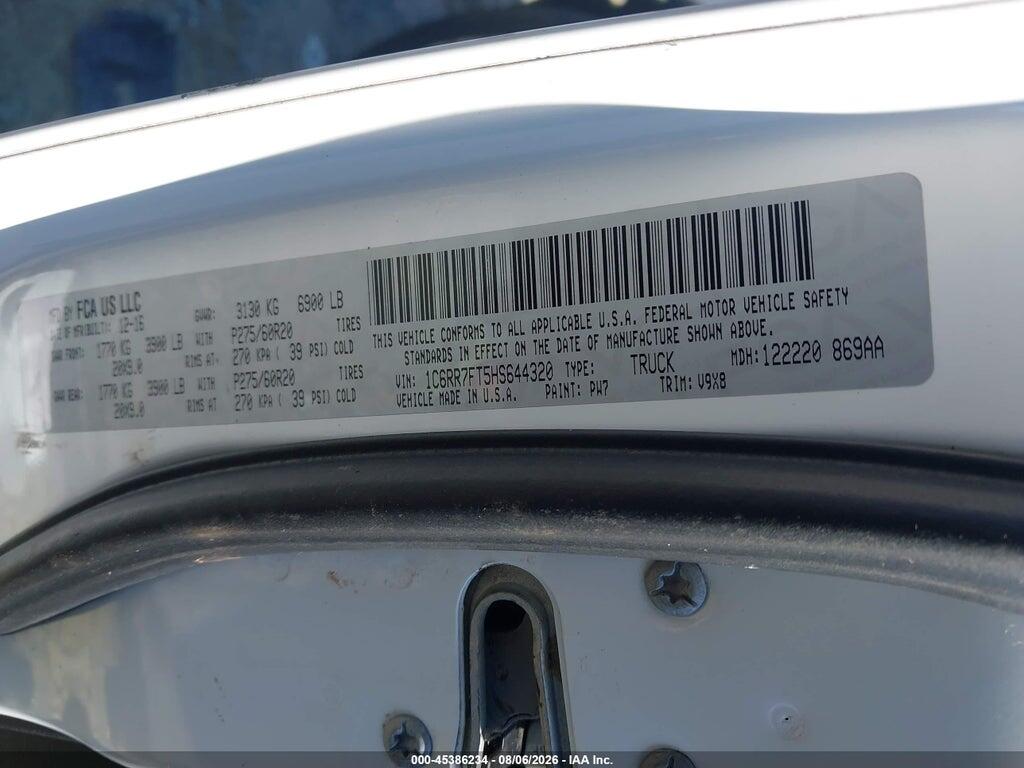1C6RR7FT5HS644320 2017 RAM 1500 photo no. 9